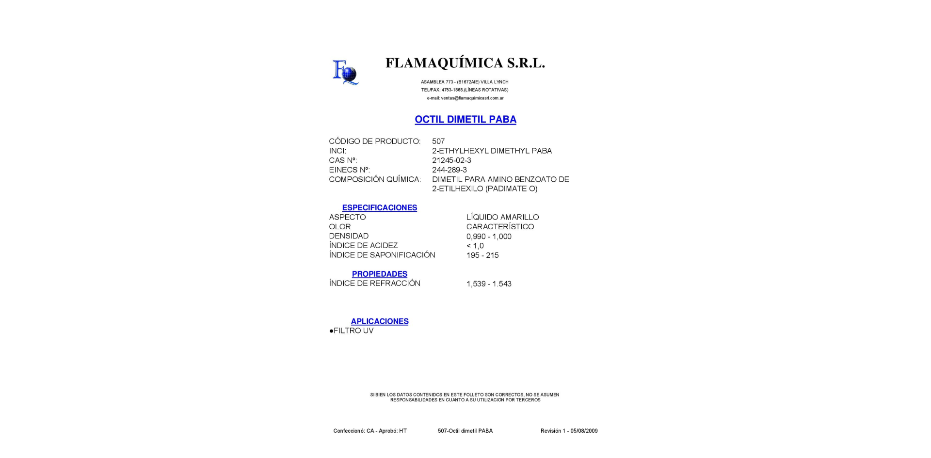 OCTIL DIMETIL PABA