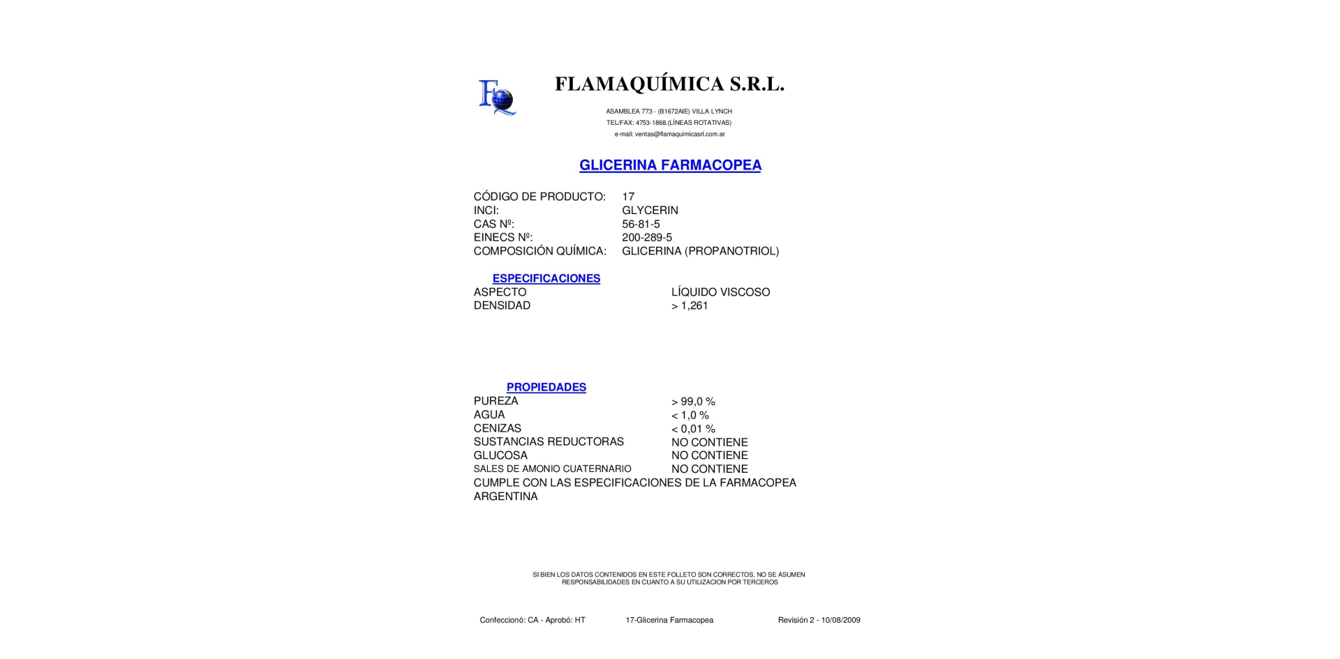 GLICERINA PURA FARMACOPEA