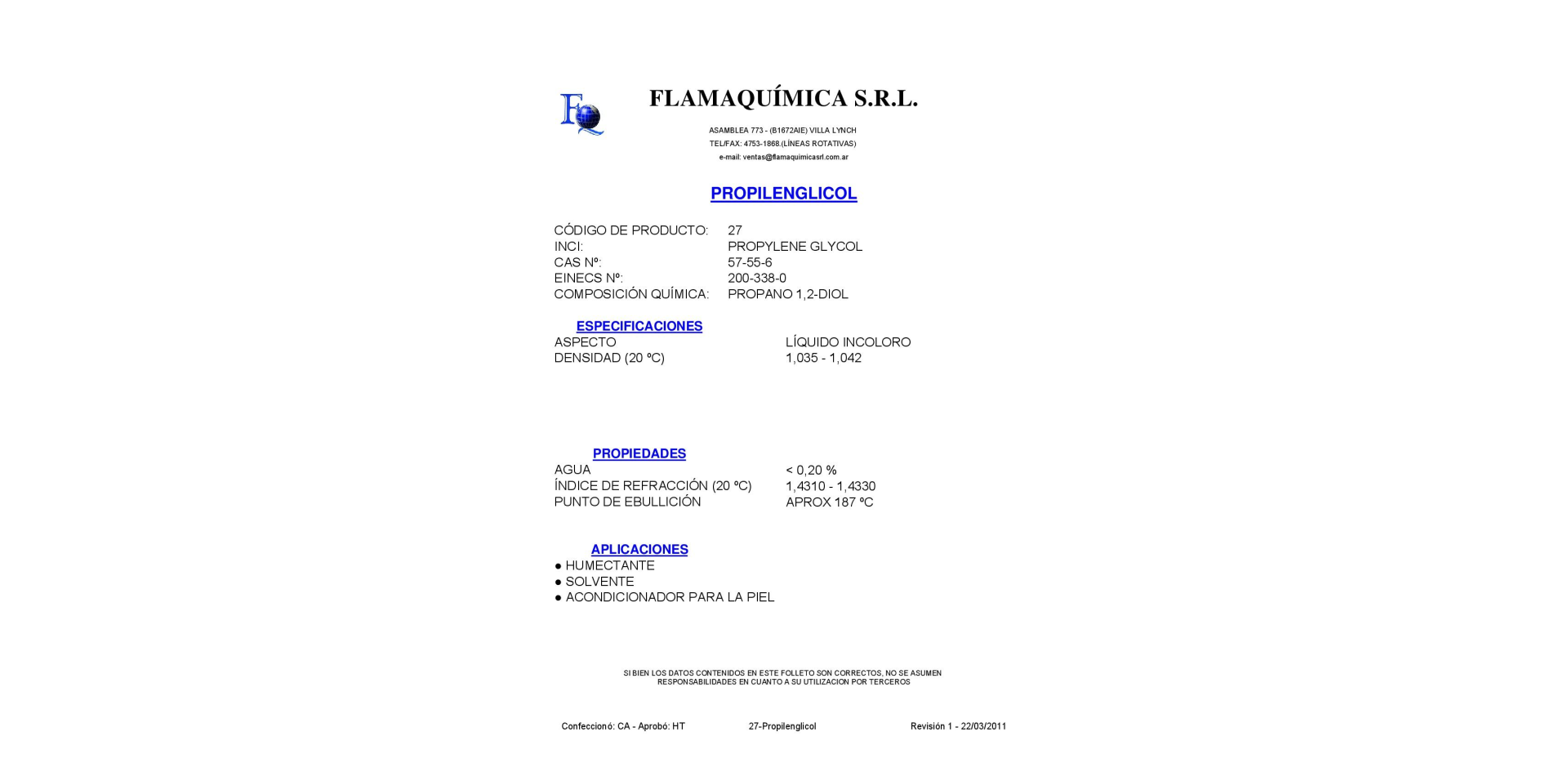 PROPILENGLICOL USP