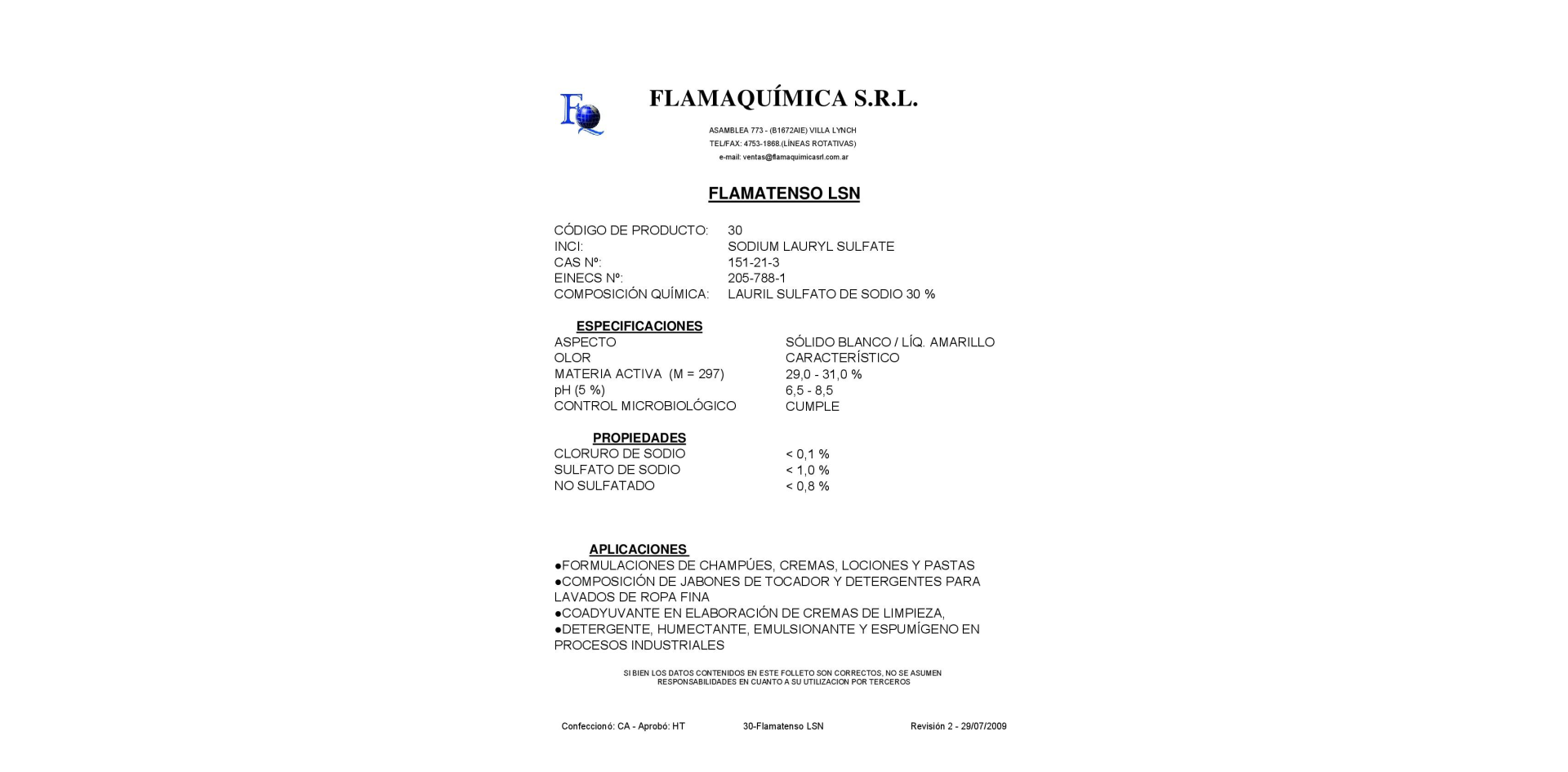 FLAMATENSO LSN