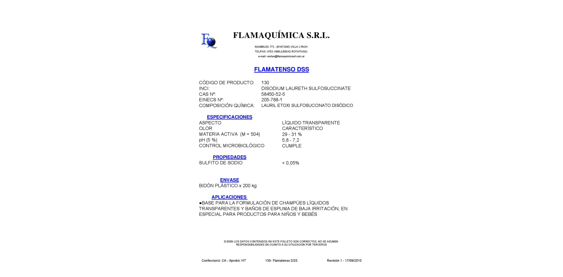 FLAMATENSO DSS