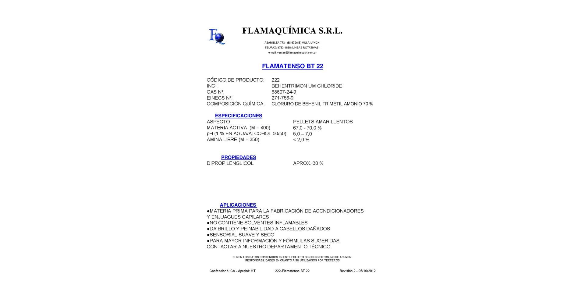 FLAMATENSO BT 22