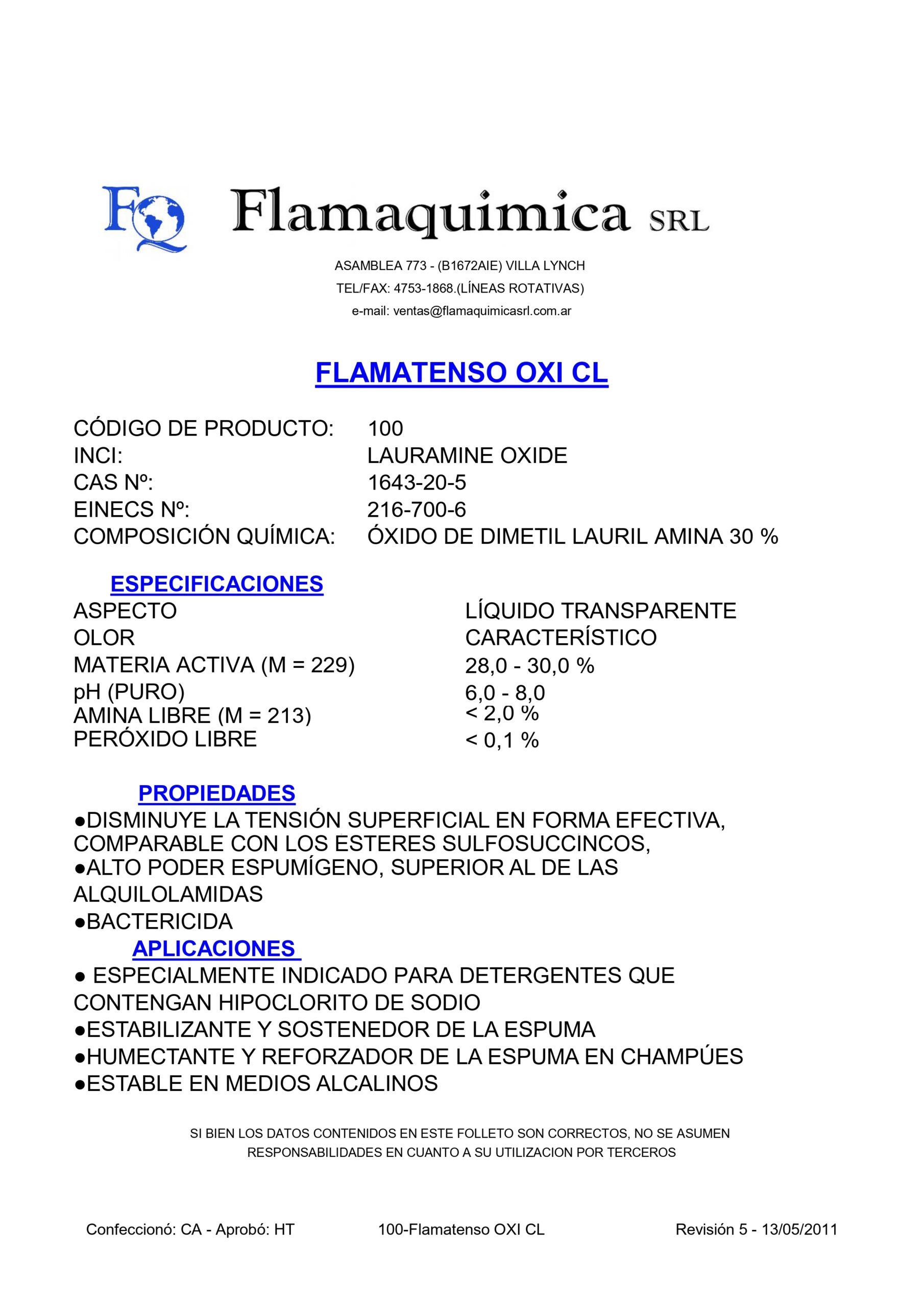 FLAMATENSO OXI CL