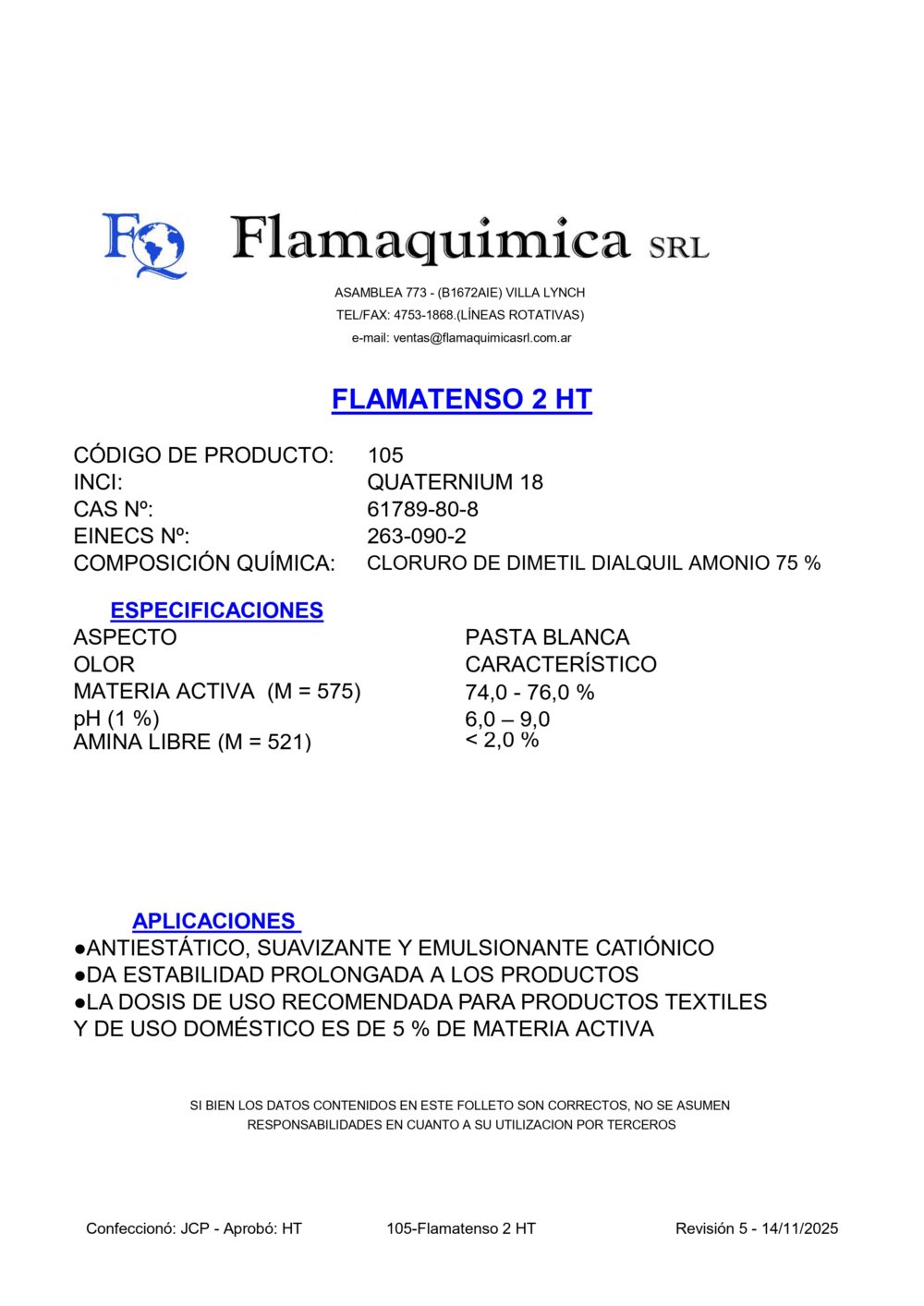 FLAMATENSO 2 HT