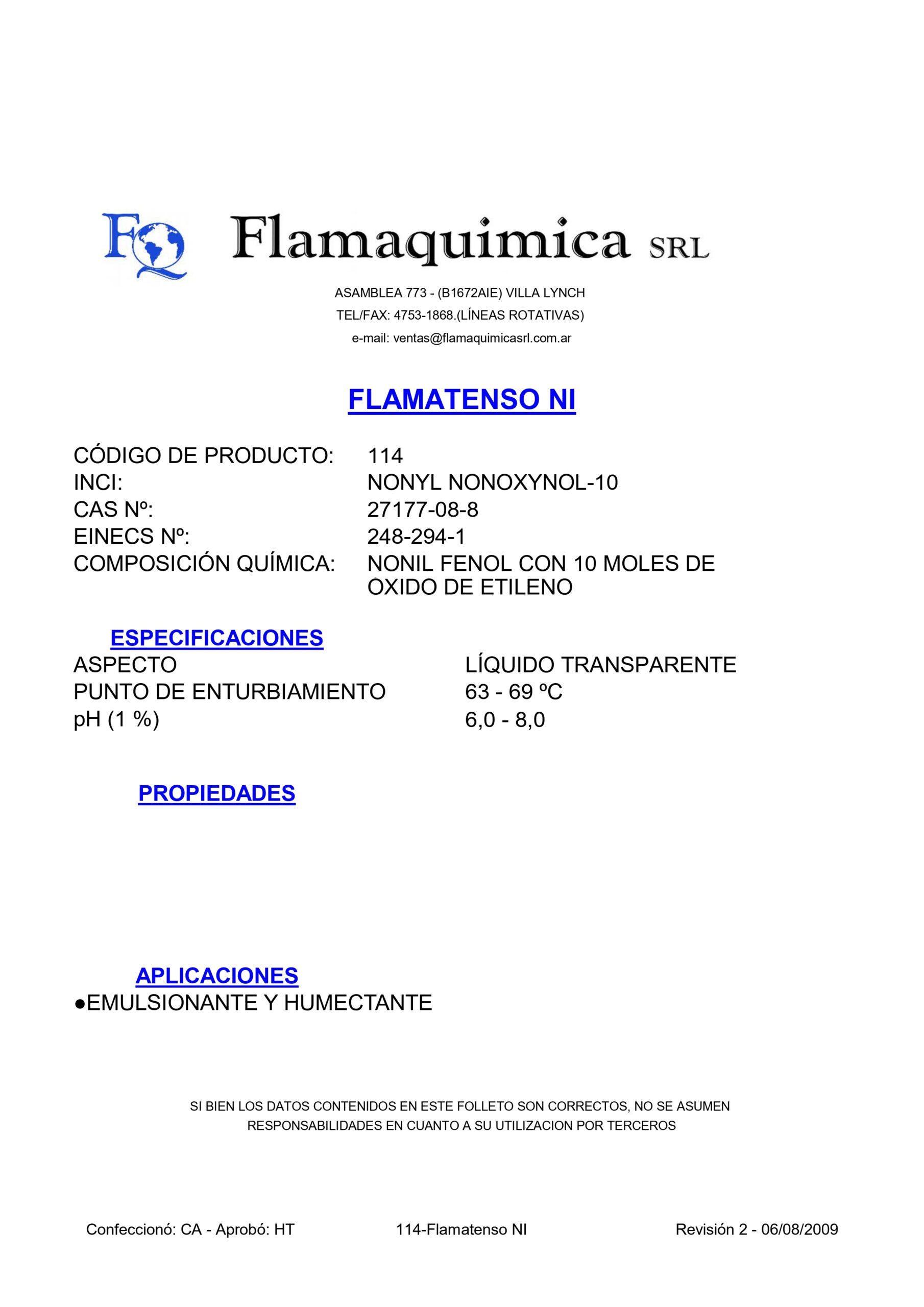 FLAMATENSO NI