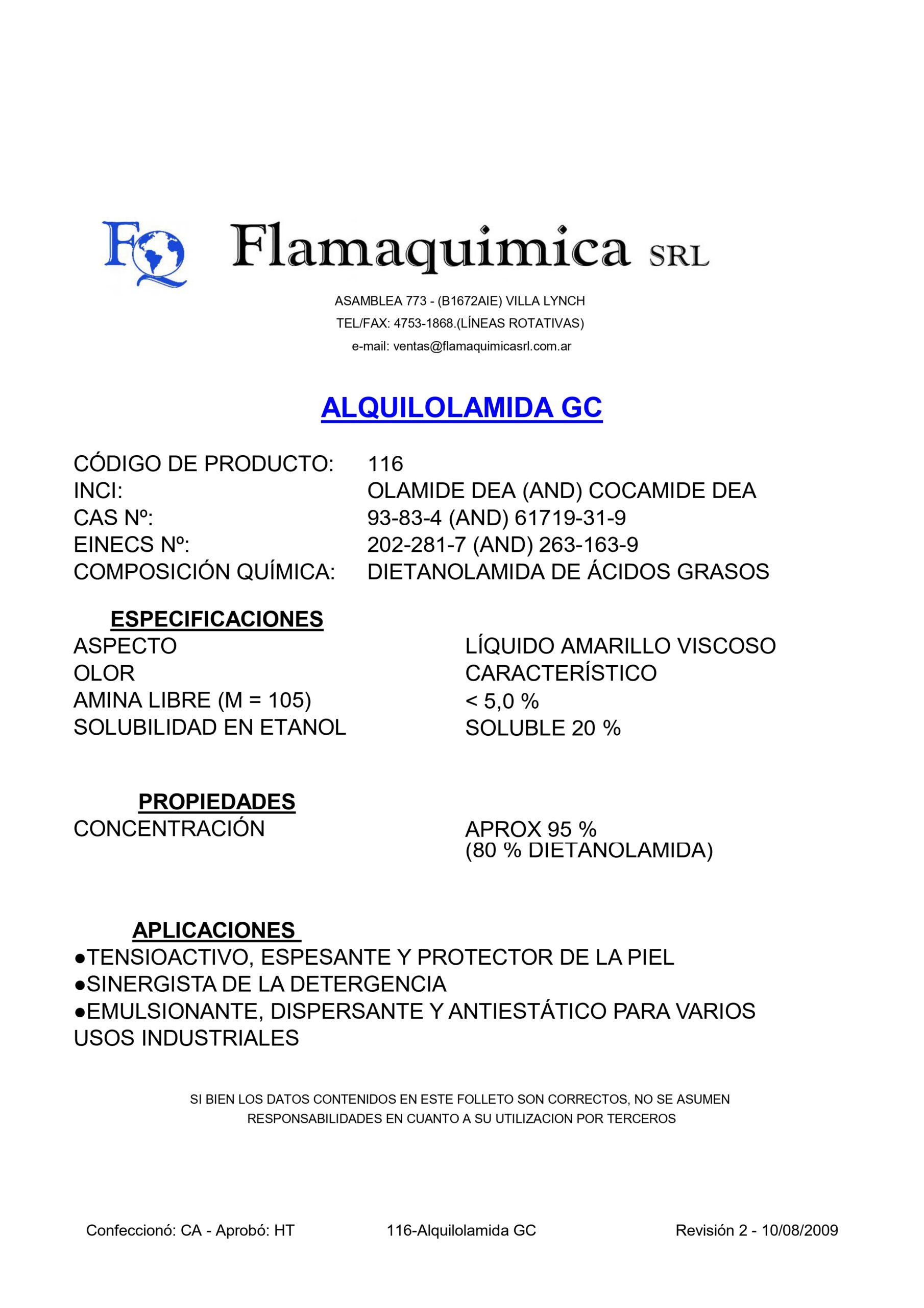 ALQUILOLAMIDA GC