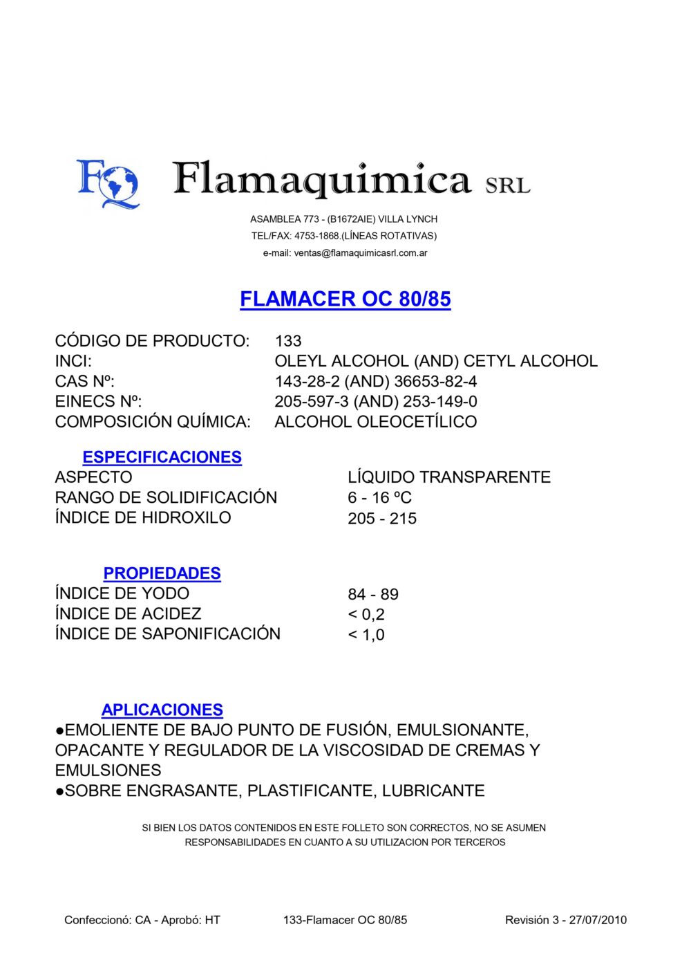 FLAMACER OC 80/85