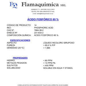 ÁCIDO FOSFÓRICO FG