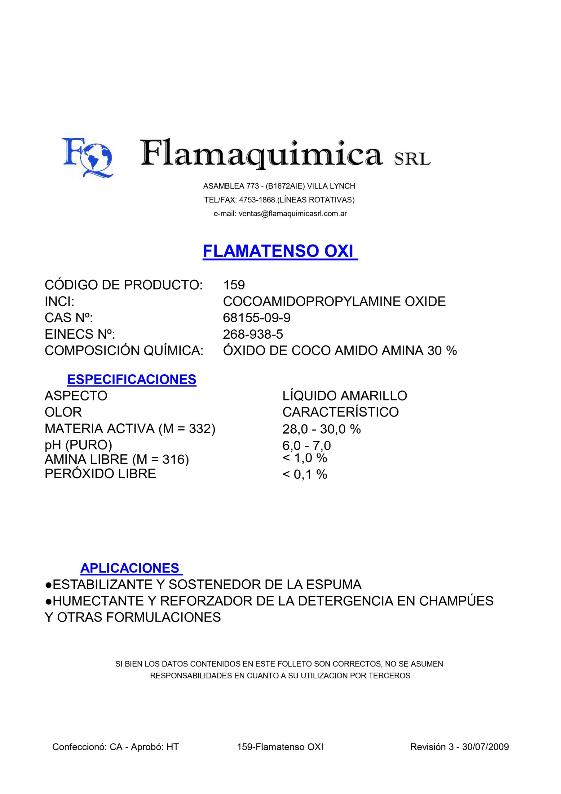 FLAMATENSO OXI