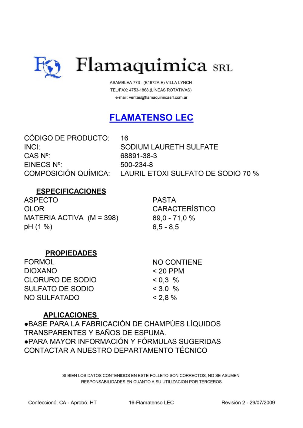 FLAMATENSO LEC