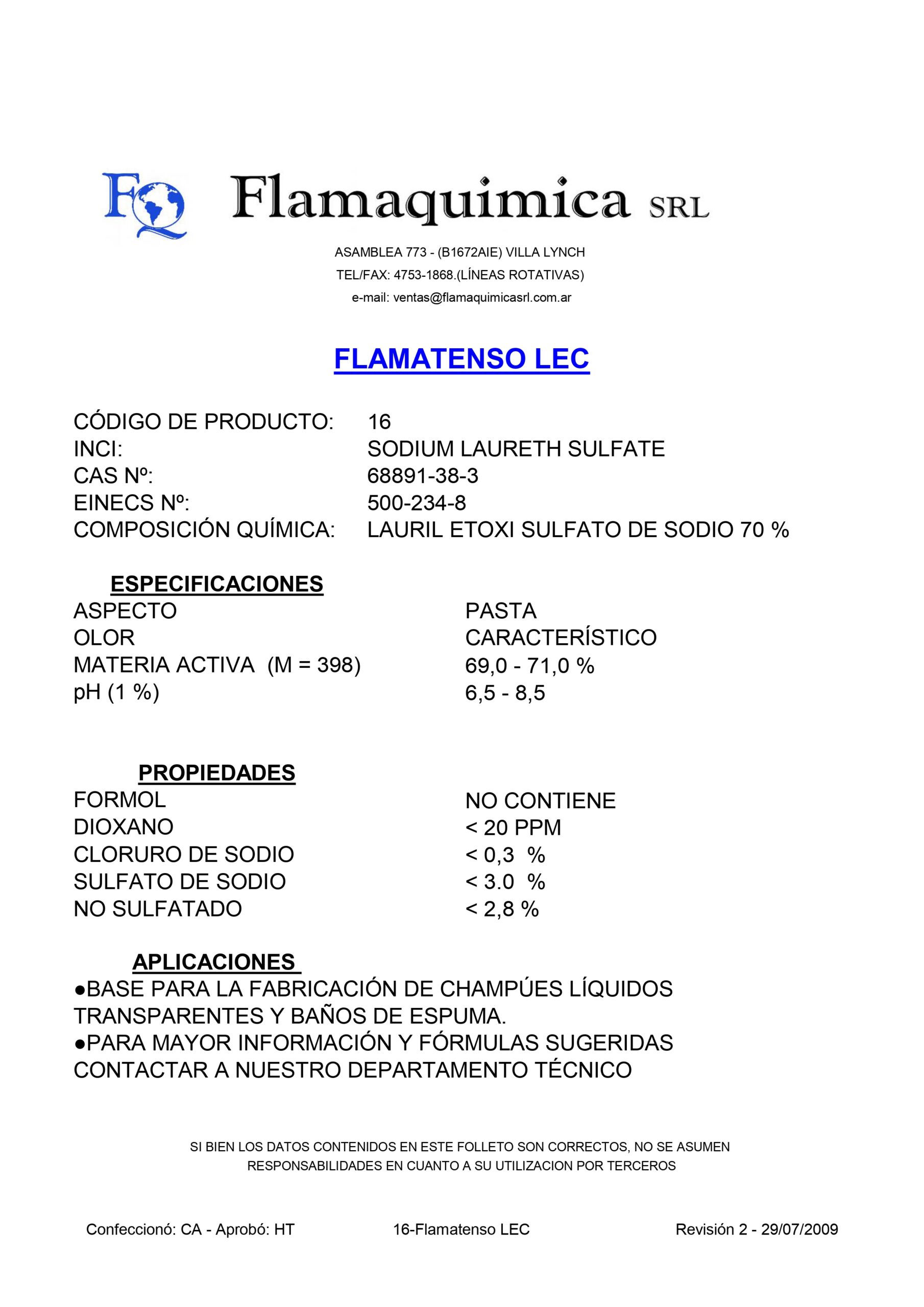 FLAMATENSO LEC