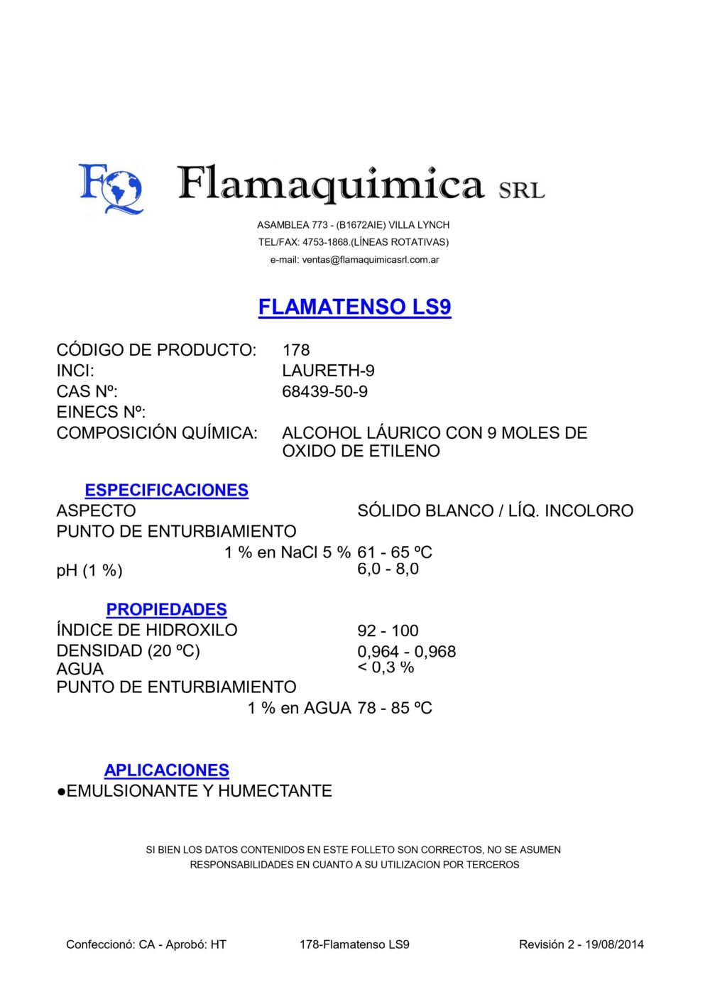 FLAMATENSO LS9