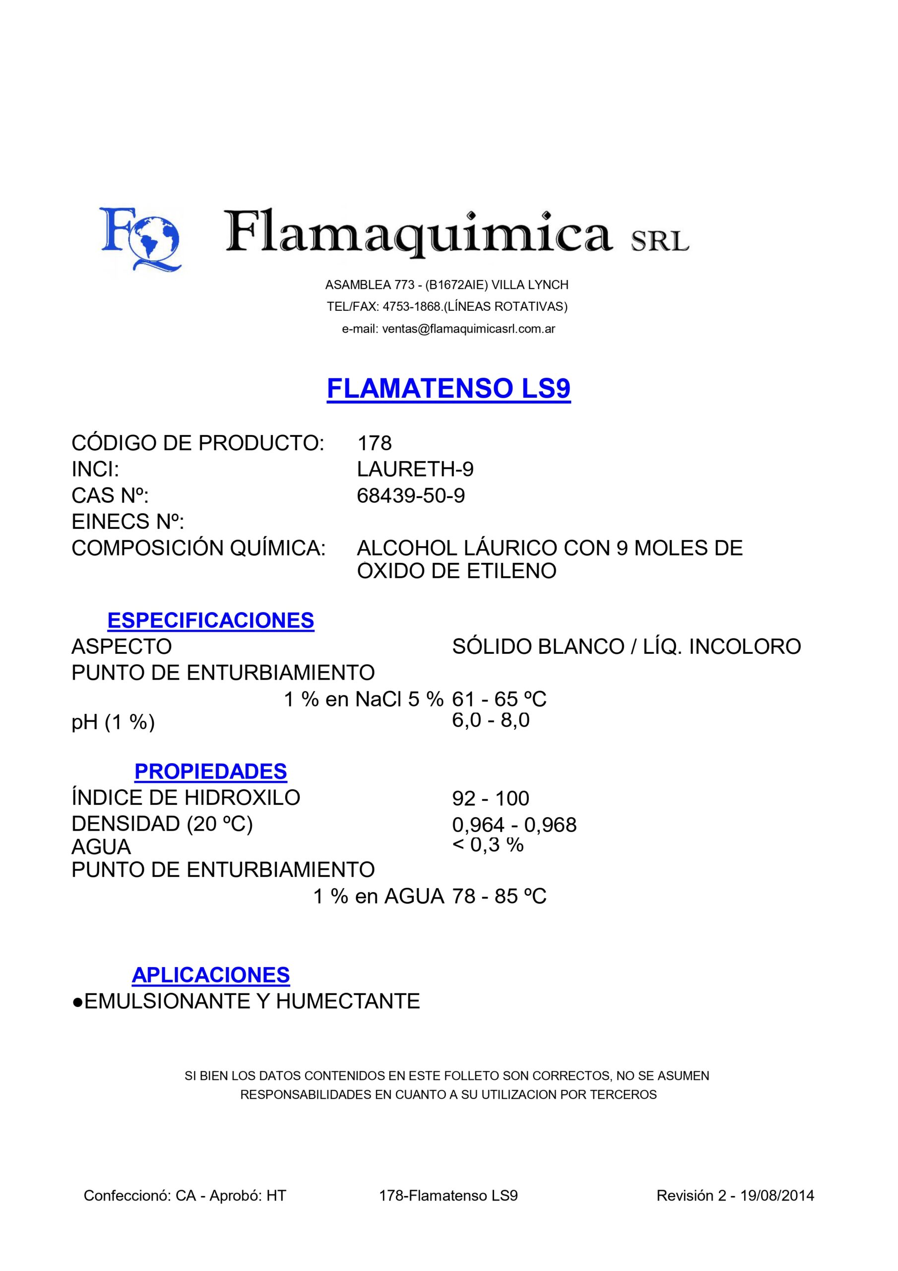FLAMATENSO LS9