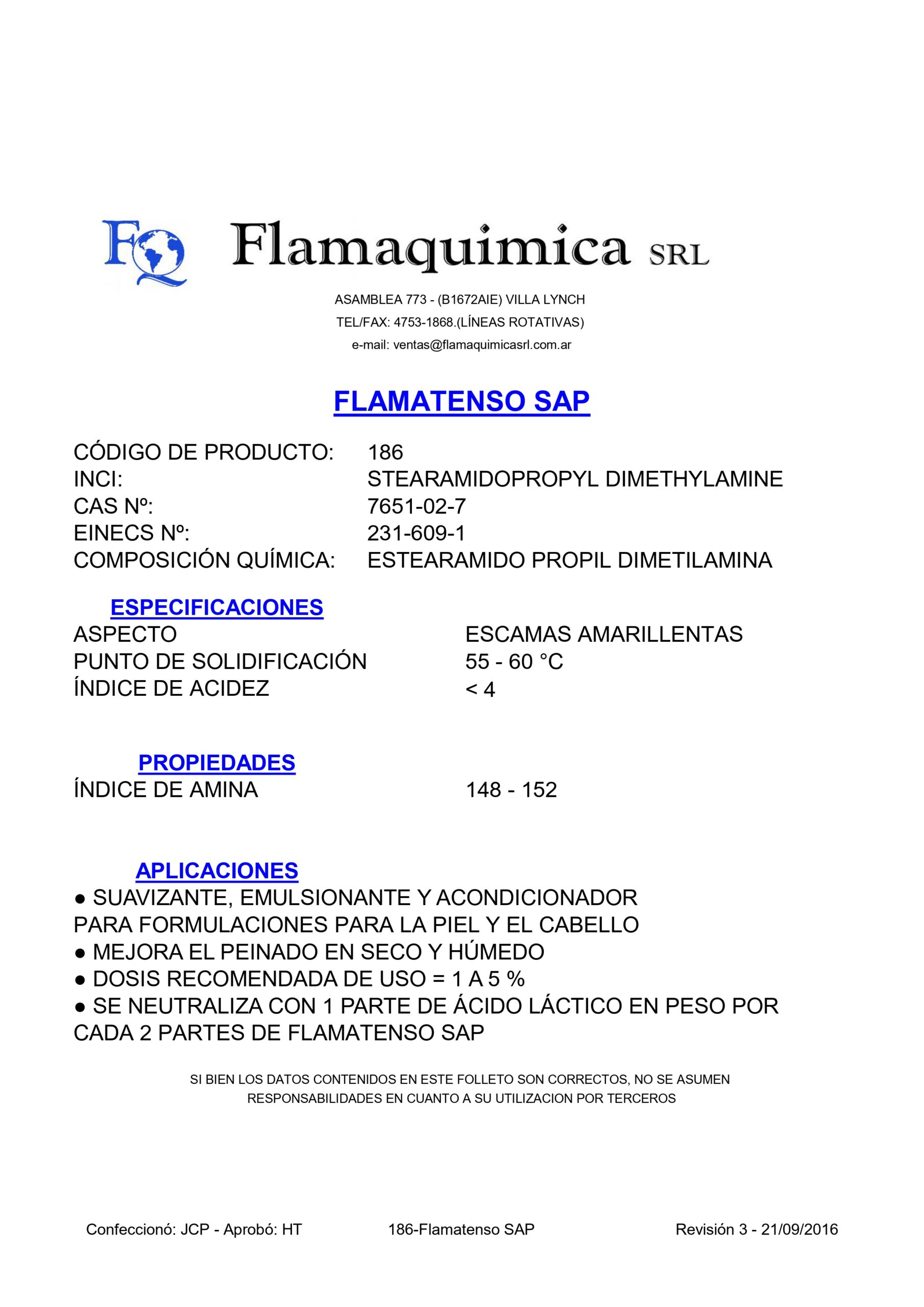 FLAMATENSO SAP