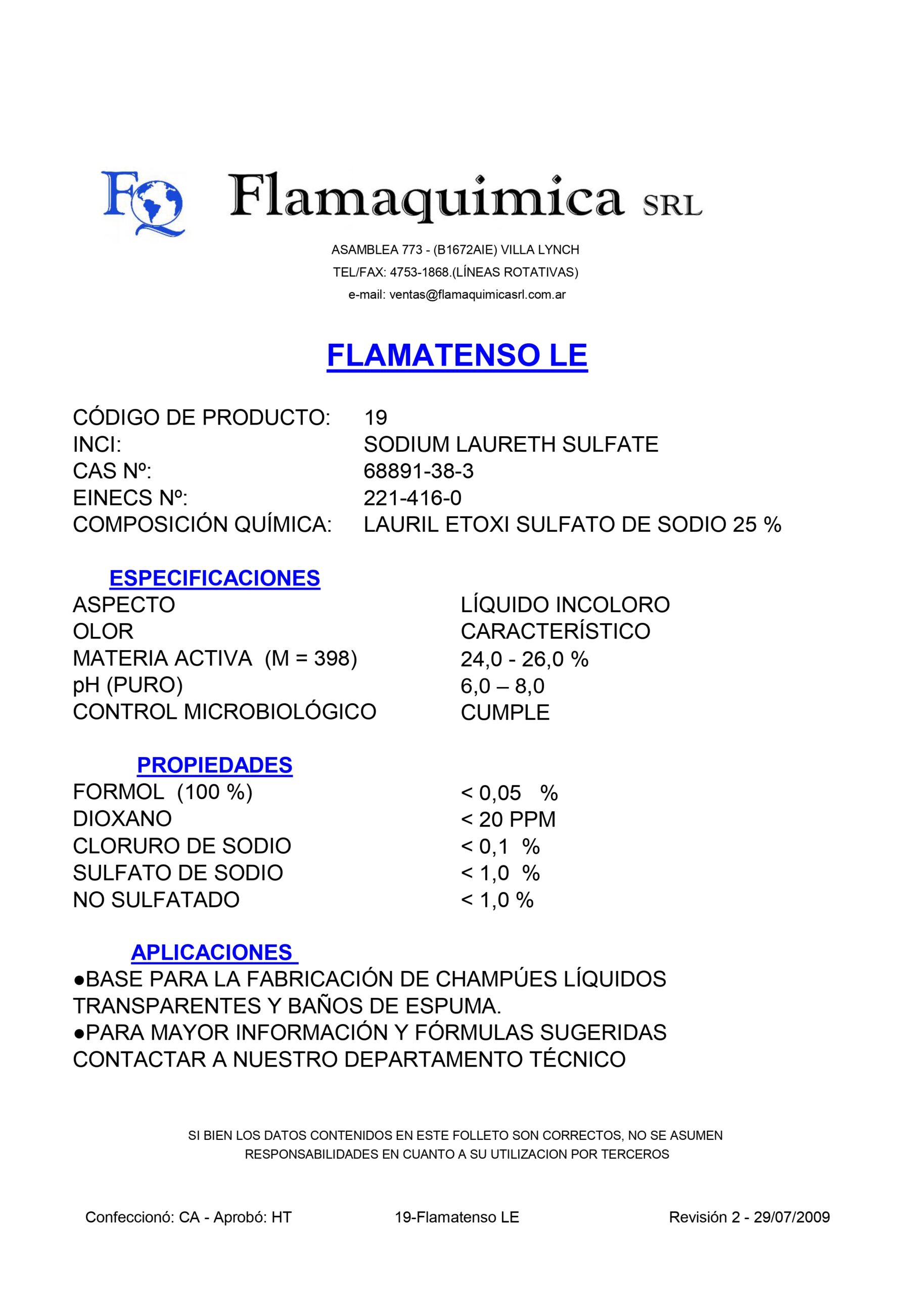 FLAMATENSO LE