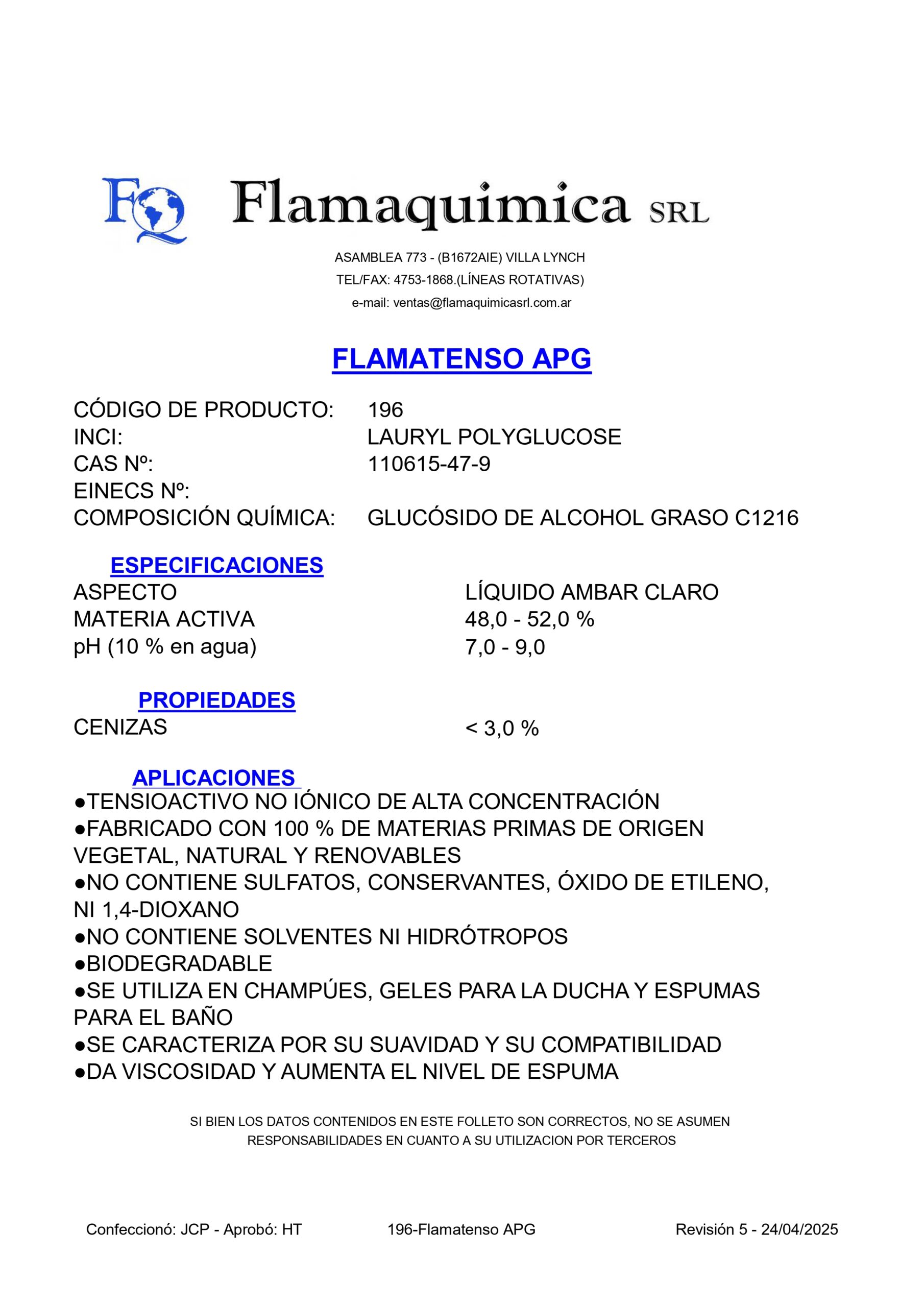 FLAMATENSO APG