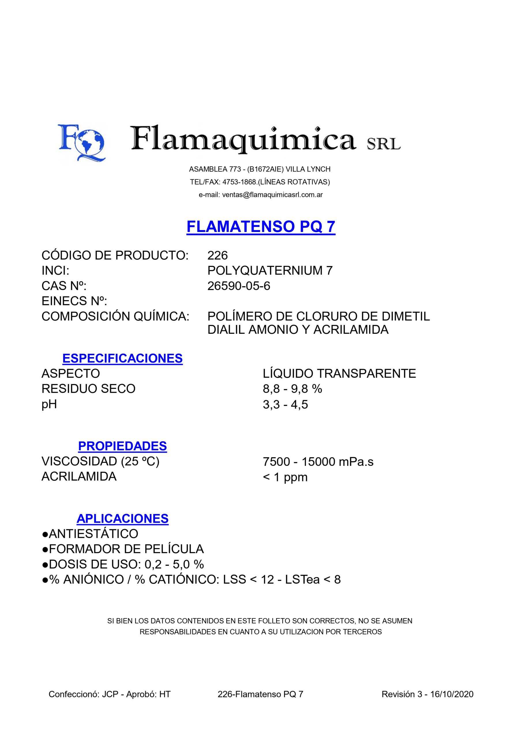 FLAMATENSO PQ 7