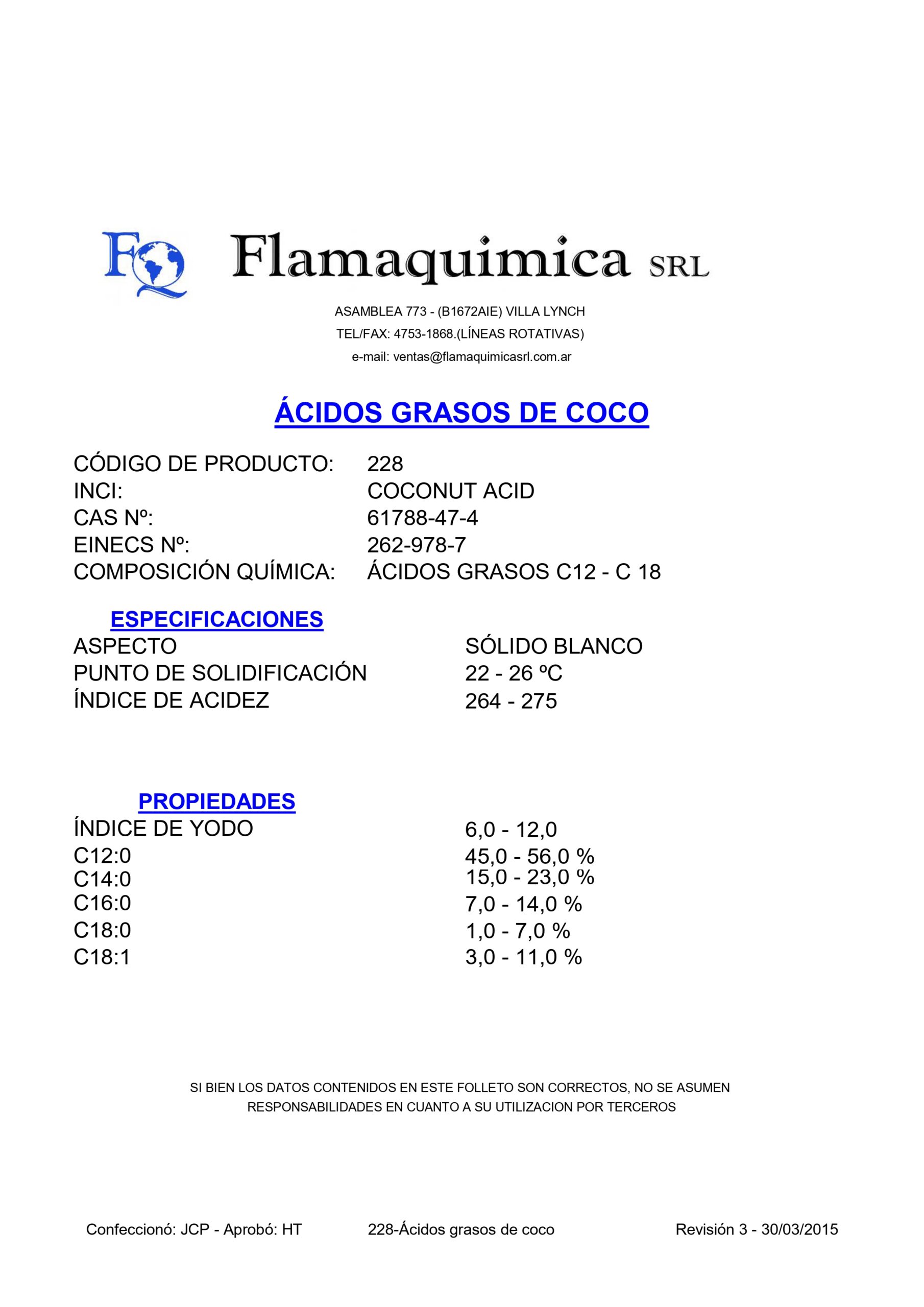 ÁCIDO GRASO DE COCO