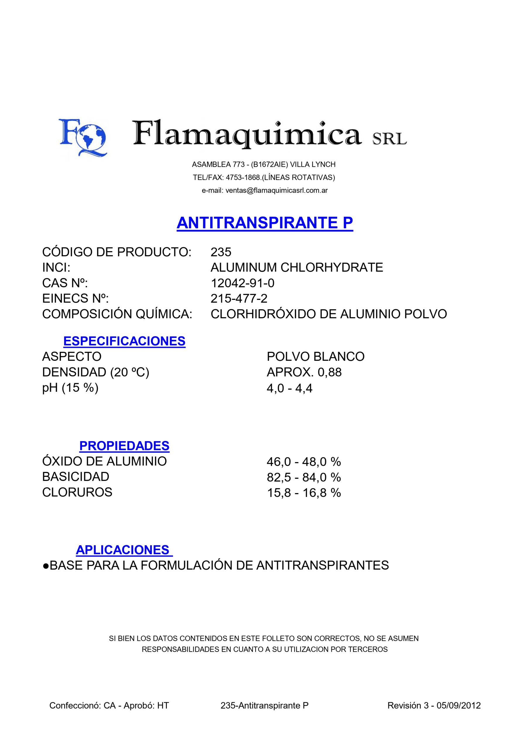 ANTITRANSPIRANTE P