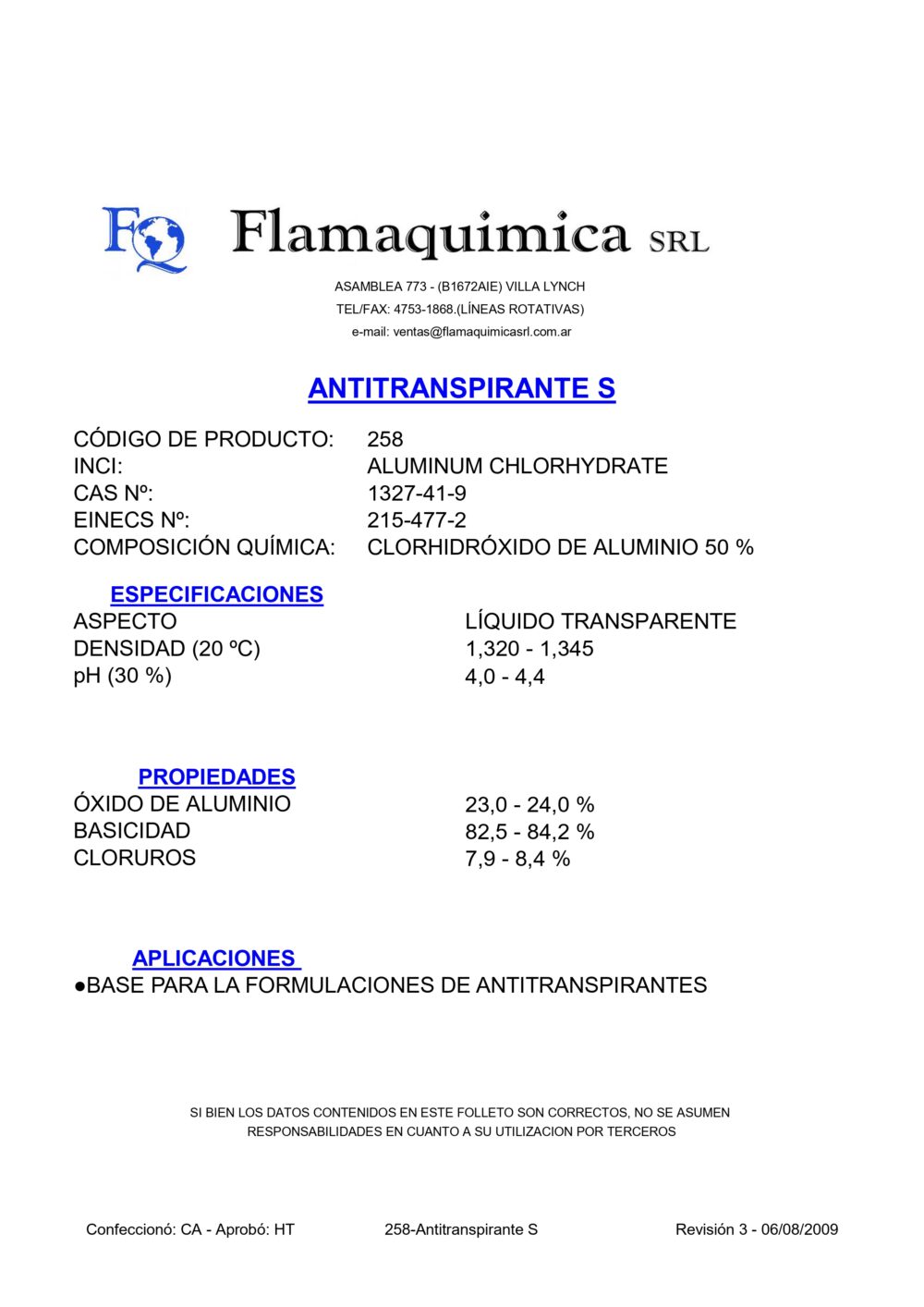 ANTITRANSPIRANTE S