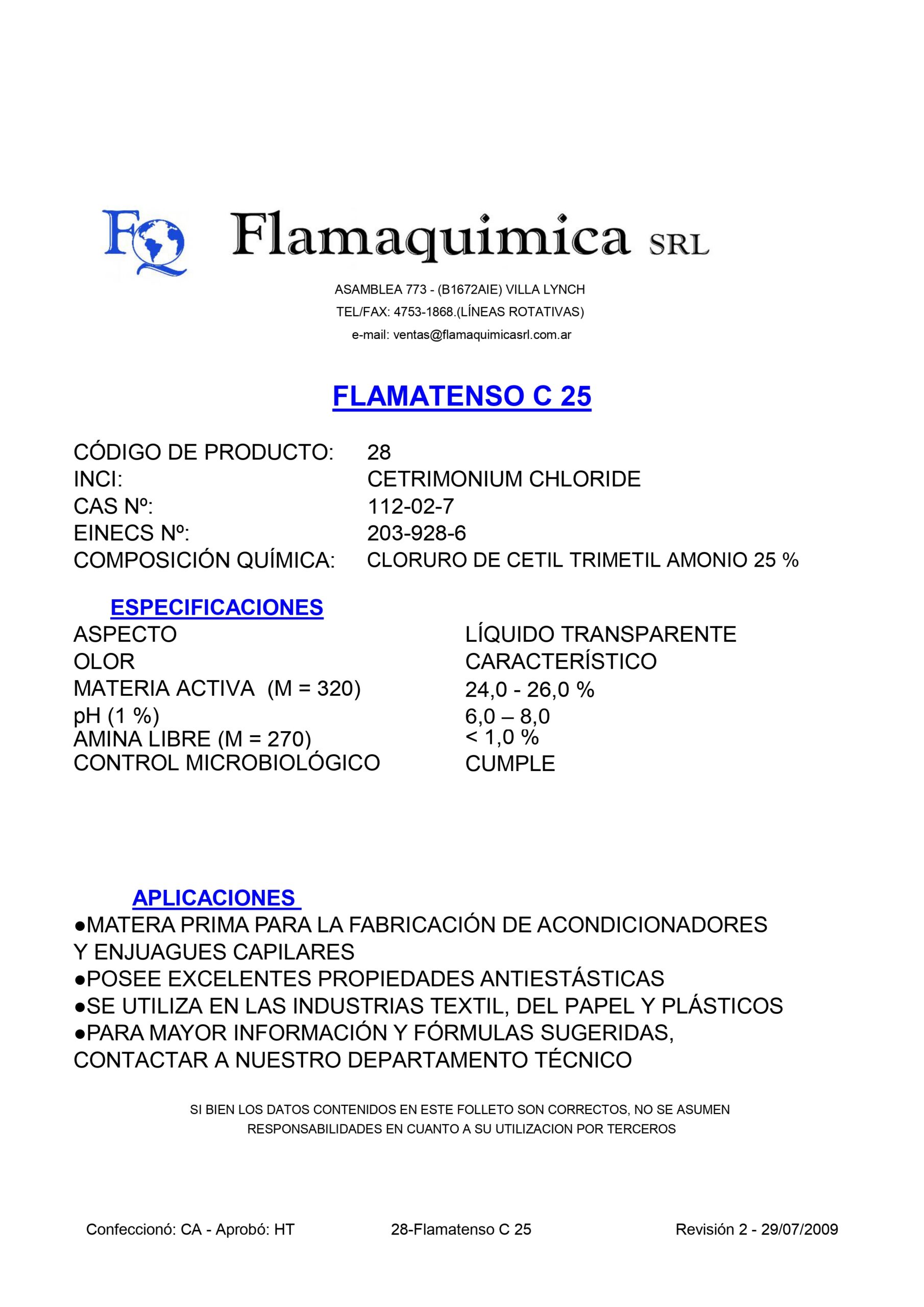 FLAMATENSO C 25