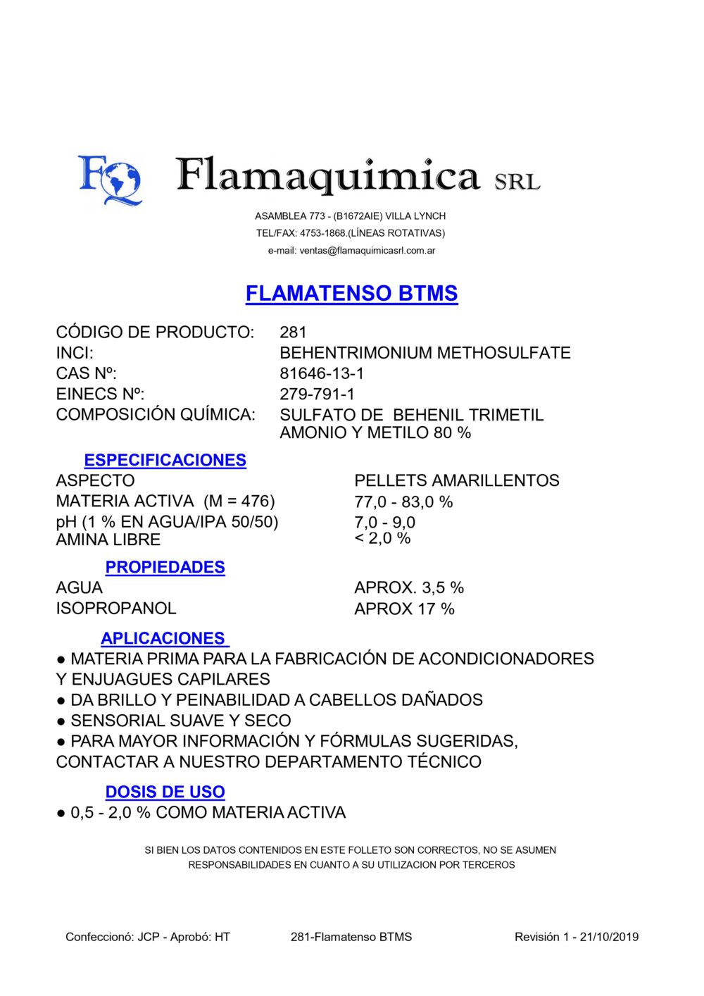 FLAMATENSO BTMS