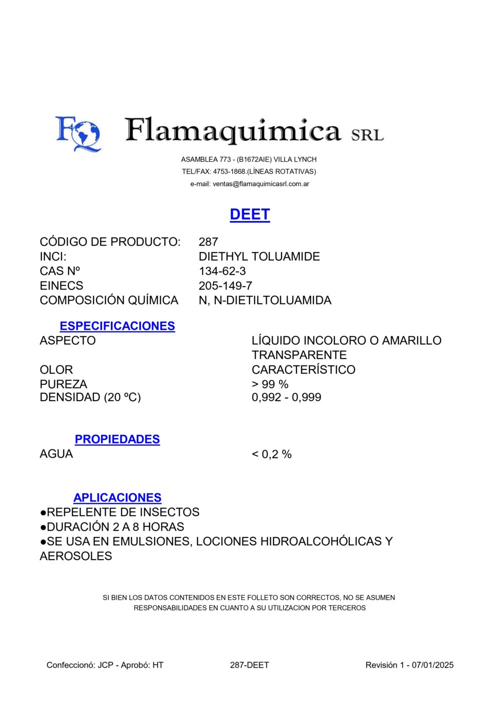 FLAMATENSO DEET