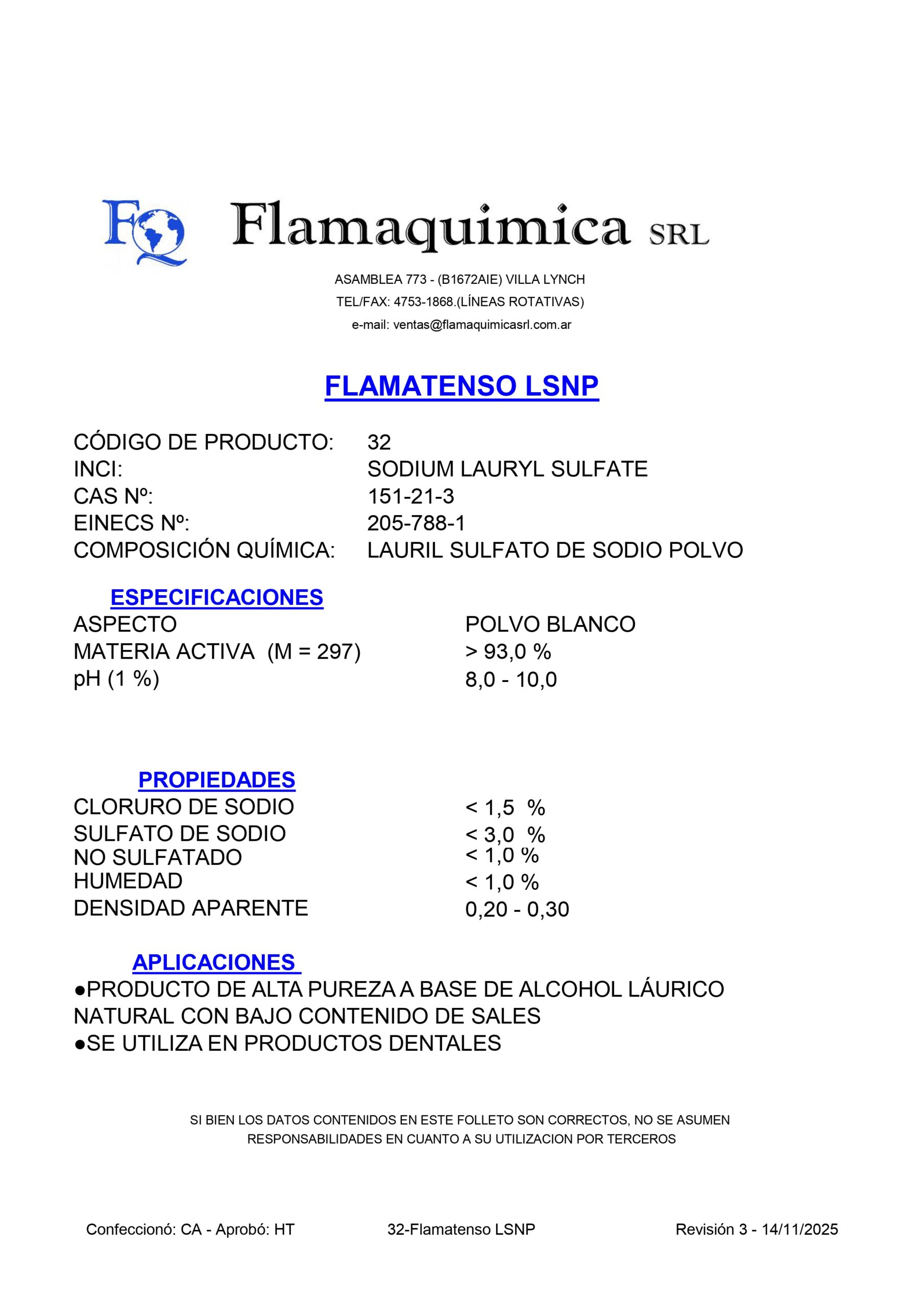 FLAMATENSO LSNP