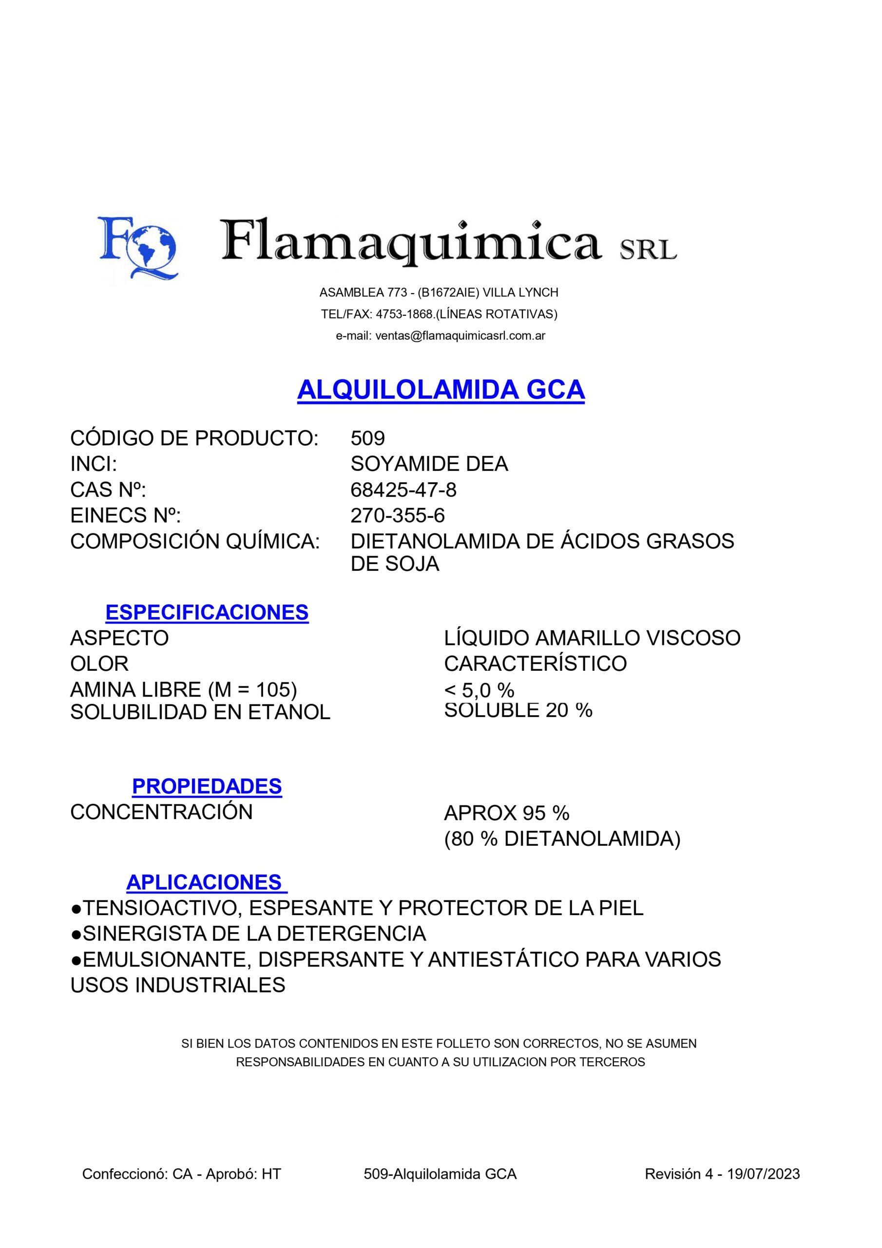 ALQUILOLAMIDA GCA