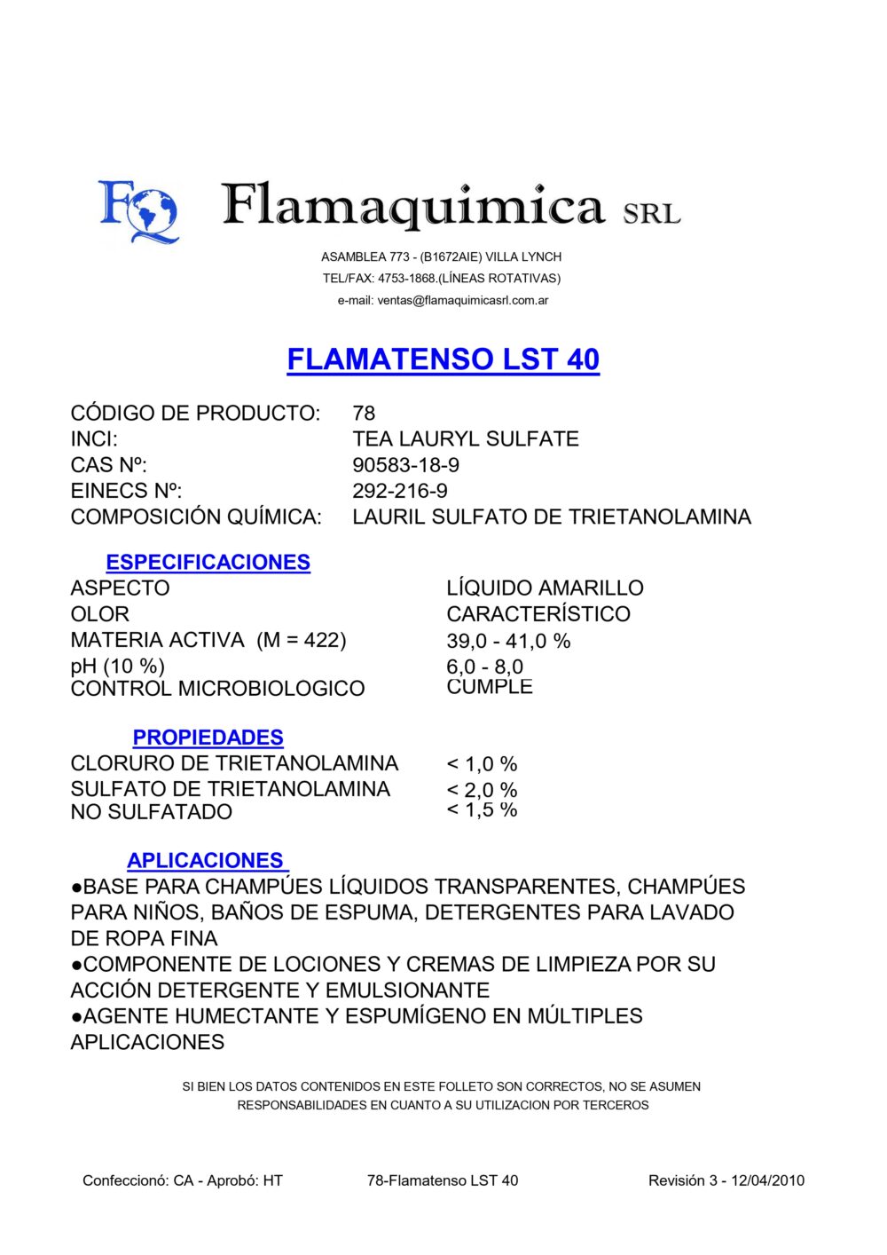 FLAMATENSO LST 40