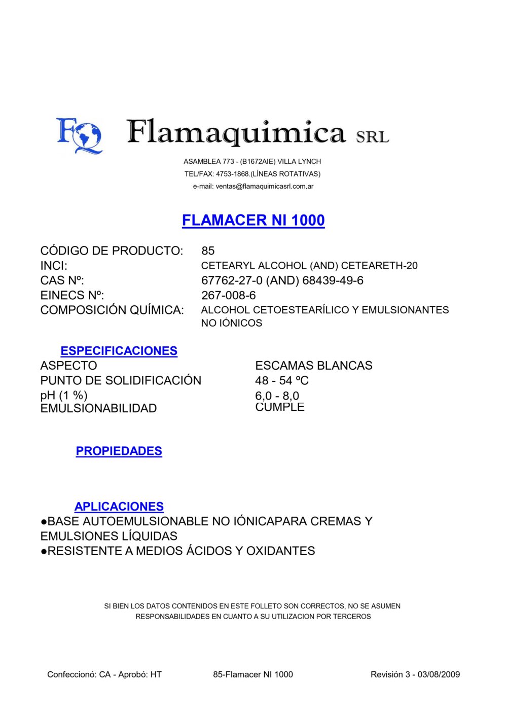 FLAMACER NI 1000